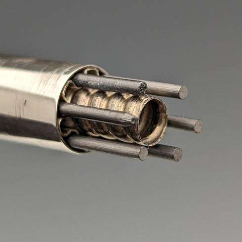 1965 British Yard O'Red Sterling Silver Push-Pull Pencil in Case